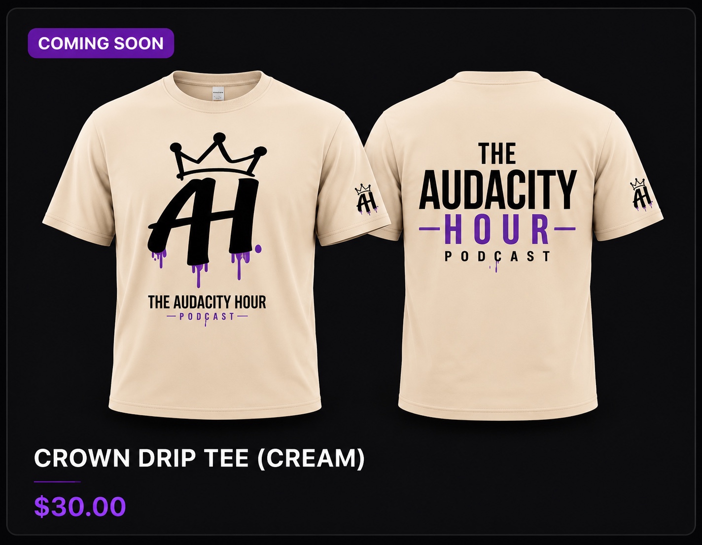 Crown Drip Tee Cream